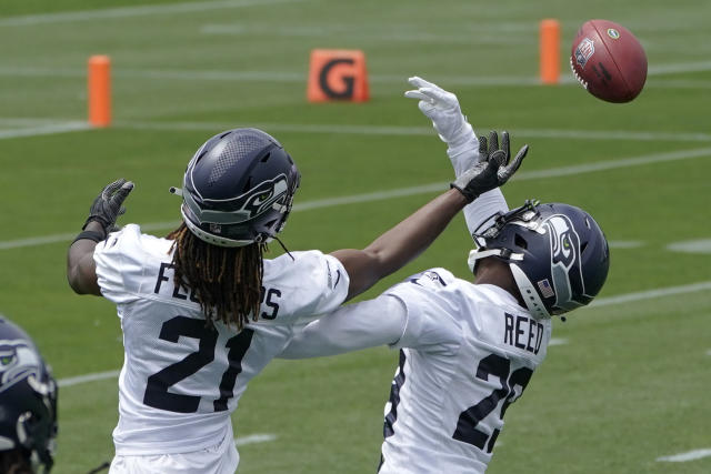 Seattle Seahawks cornerback Tre Flowers (21) on the field during