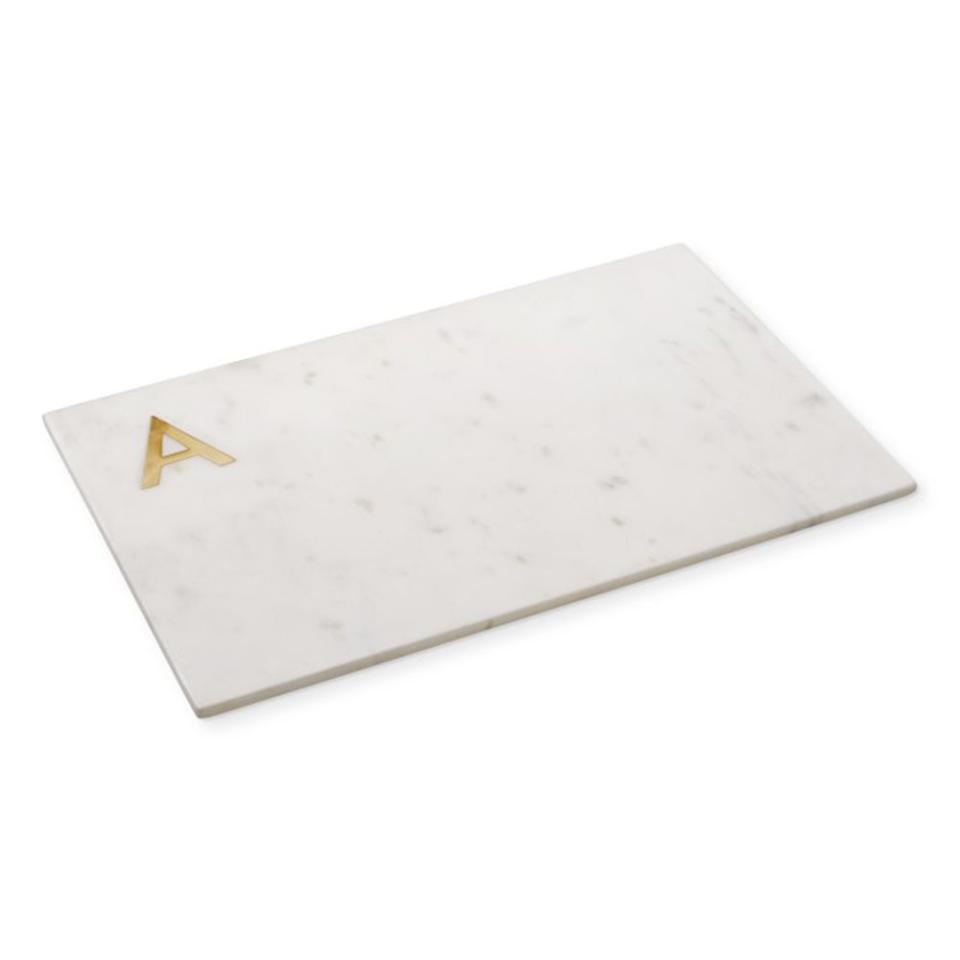 48) Marble and Brass Monogram Board