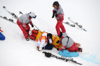 <p>Yuto Totsuka of Japan is attended to by medical staff after crashing in the during the Snowboard Men’s Halfpipe Final on day five of the PyeongChang 2018 Winter Olympics at Phoenix Snow Park on February 14, 2018 in Pyeongchang-gun, South Korea. (Photo by Matthias Hangst/Getty Images) </p>