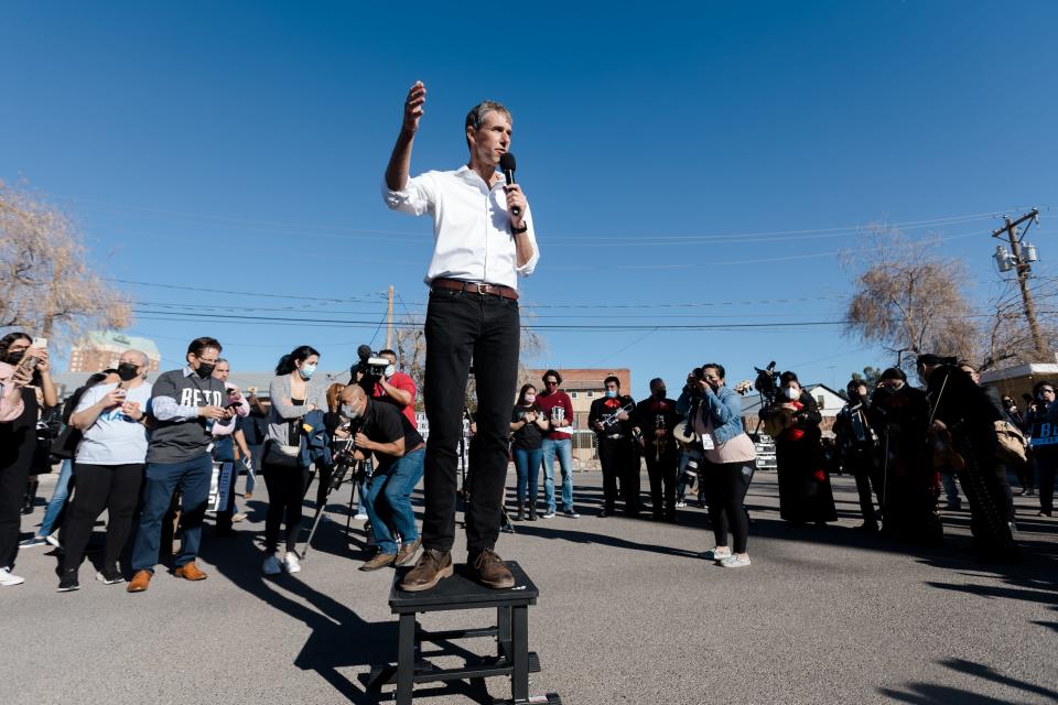 Former El Paso congressman, former presidential candidate and current Democratic candidate for Texas governor Beto O'Rourke speaks to his supporters at his first campaign event in El Paso at DeadBeach Brewery on Jan. 8.