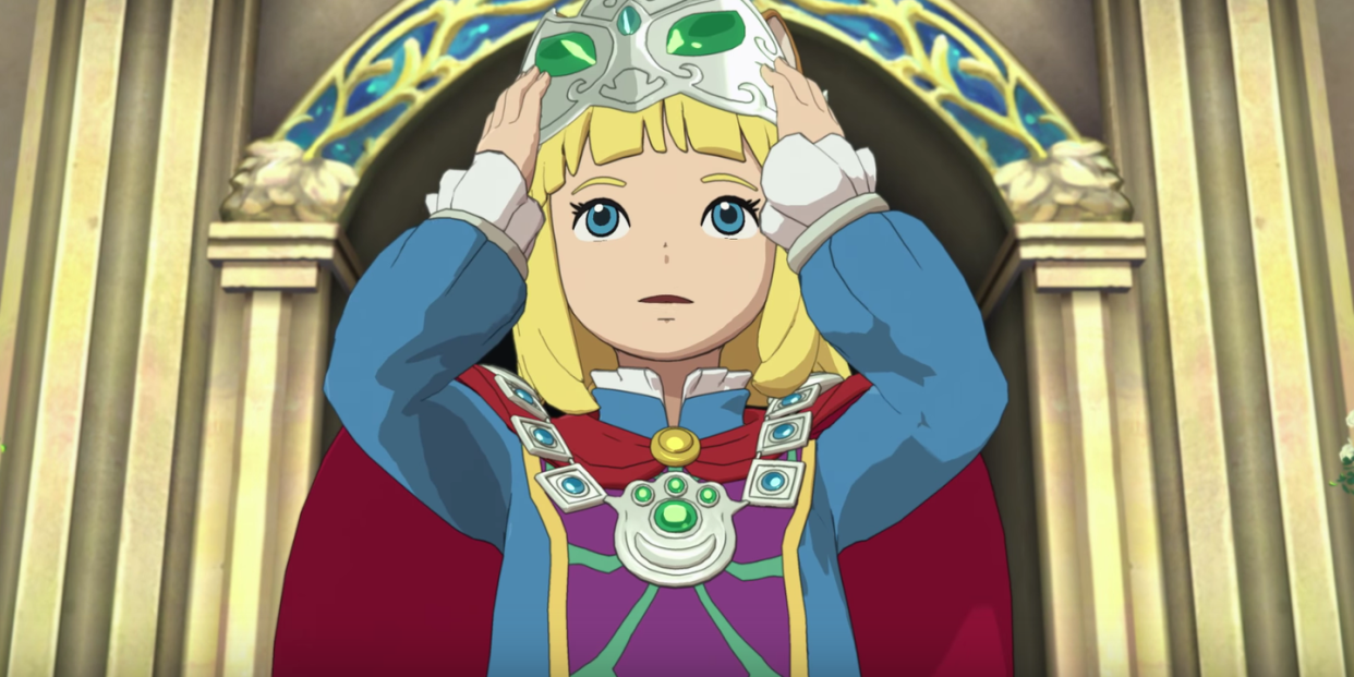 ni no kuni 2 revenant kingdom, evan puts on a crown