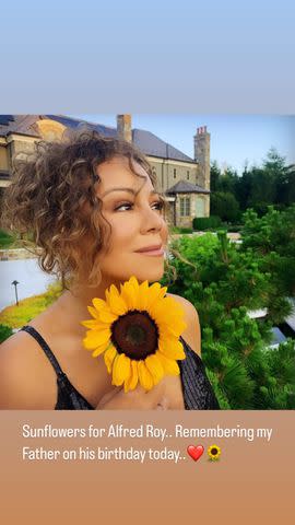 <p>Mariah Carey Instagram</p> Carey posted a birthday tribute to her late father Alfred Roy on Monday