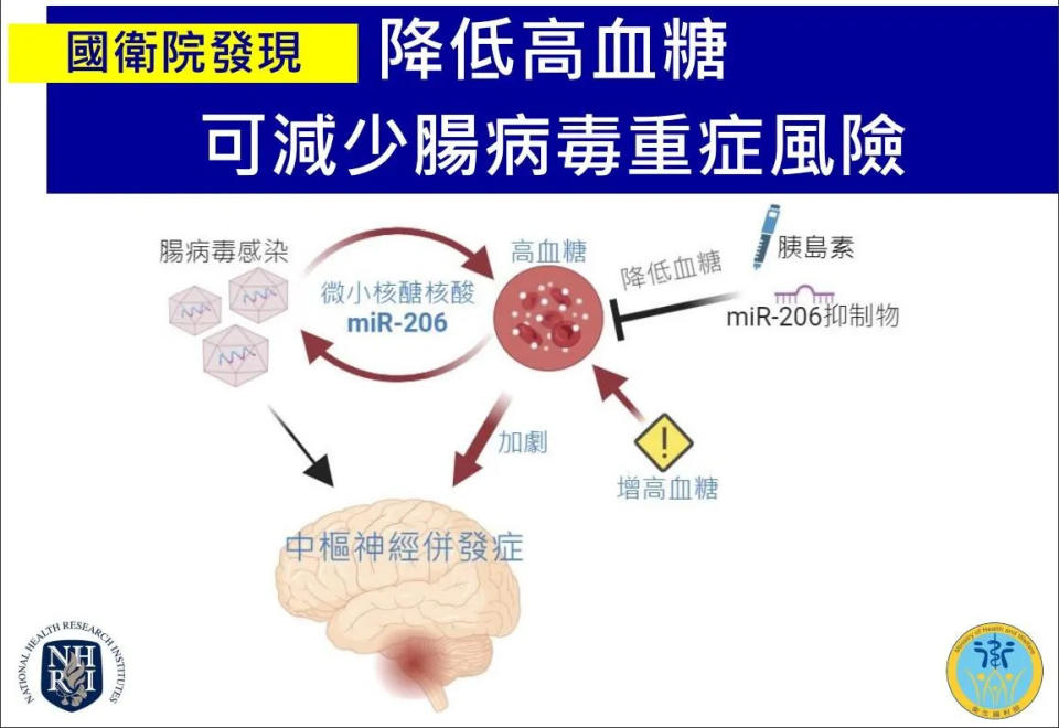 <strong>國衛院發現，降低高血糖可減少腸病毒重症風險。（圖／國衛院提供）</strong>