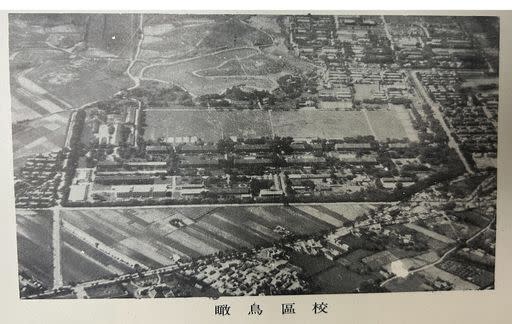 陸軍官校於高雄鳳山復校，初期的校園鳥瞰圖。（陸軍司令部提供）