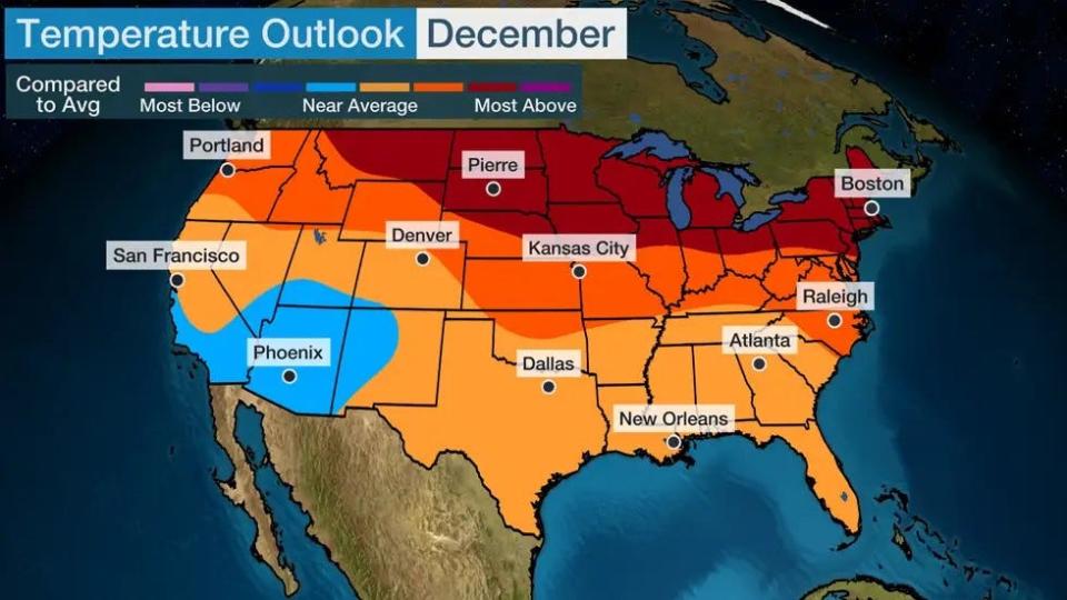 Temperature outlook for December.