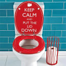 <b>Keep Calm toilet seat - £30 - <a href=" http://bit.ly/TnYhiz" rel="nofollow noopener" target="_blank" data-ylk="slk:Next;elm:context_link;itc:0;sec:content-canvas" class="link ">Next</a></b> <br><br> Start your day with a smile with Next’s cheerful range of towels and accessories with the iconic ‘Keep Calm’ message - including bath mat, light-pull, soap dispenser, toothbrush holder and soap dish. Our favourite though, has to be the loo seat.