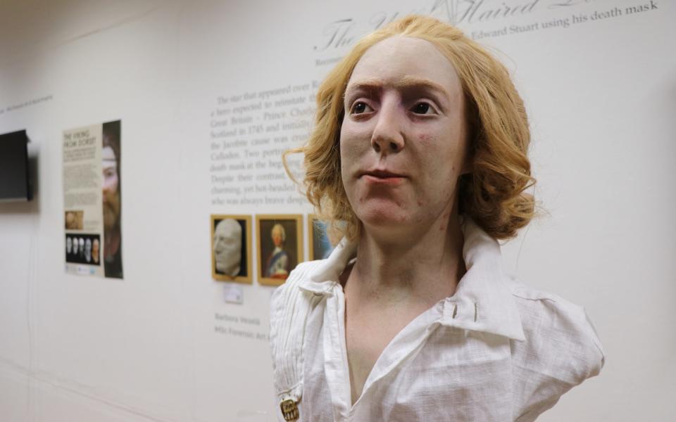 3D model depicting a 24-year-old Bonnie Prince Charlie, recreated by researchers at the University of Dundee
