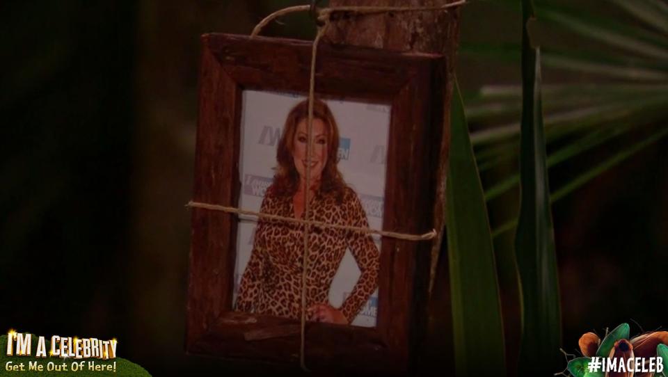 Jane McDonald's picture is hanging in the camp (Credit: ITV)