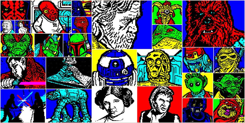 Pixelkunst im Teletext – Star Wars