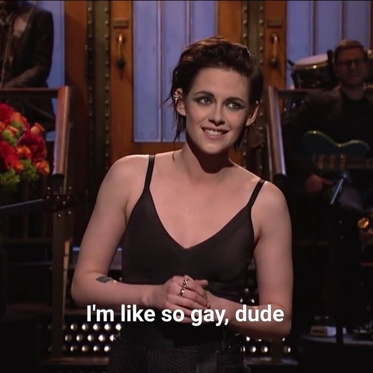 Kristen Stewart on "SNL": "I'm, like, so gay, dude"
