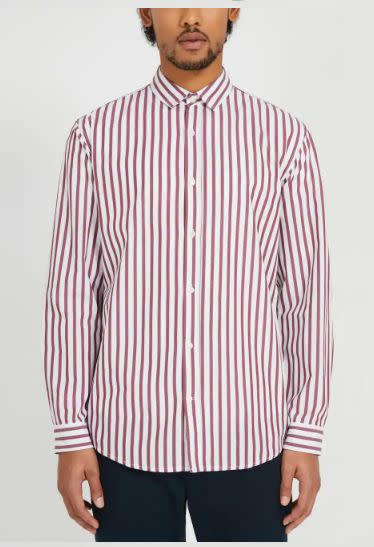 The Stanley Good Cotton Striped Shirt in Pomegranate