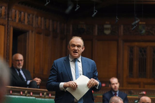 Lib Dem leader Sir Ed Davey