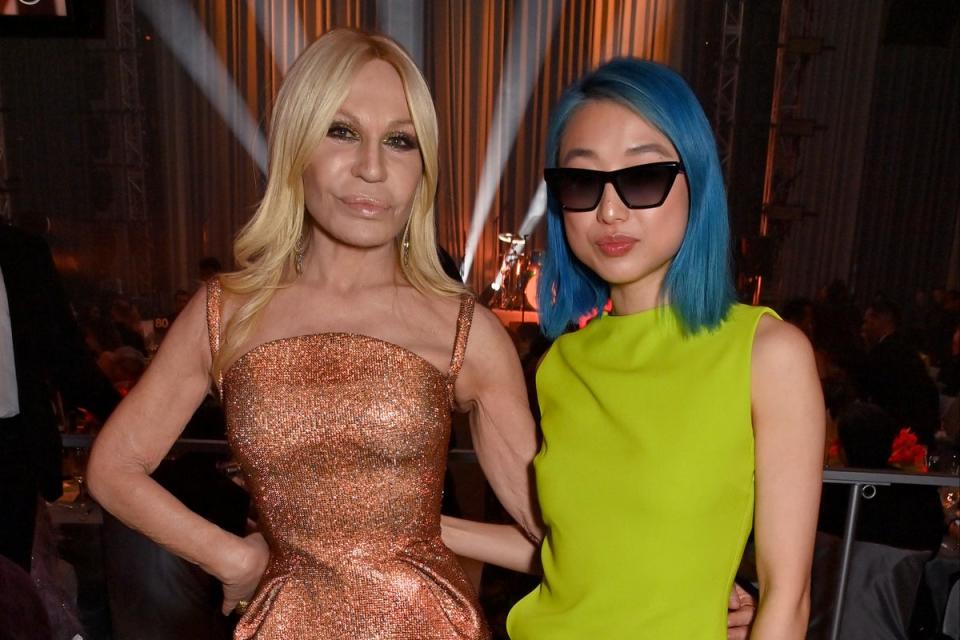 Elton John AIDS Foundation's 31st Annual Academy Awards Viewing Party - Inside: Donatella Versace and Margaret Zhang (Dave Benett)