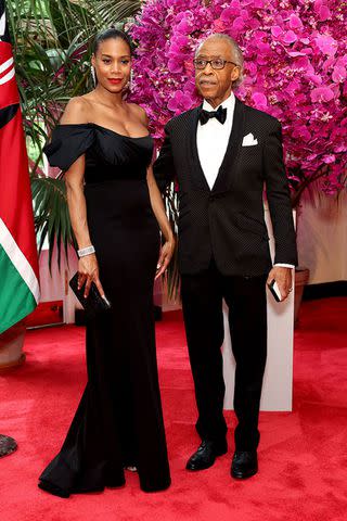 <p>Tierney L. Cross/Bloomberg via Getty</p> Reverend Al Sharpton and Aisha McShaw arrive at the State Dinner for Kenyan President William Ruto and his wife Rachel Ruto