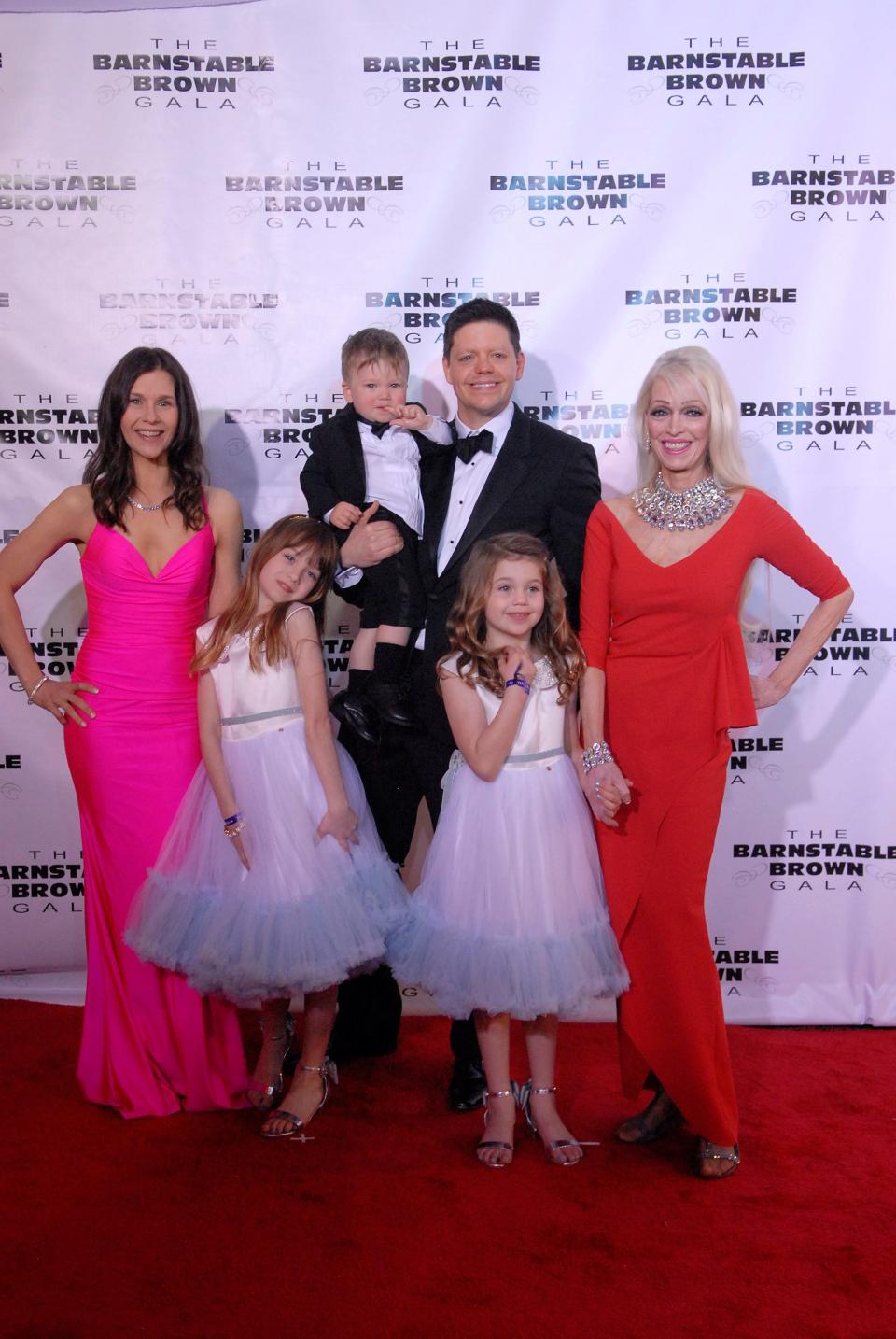 The Barnstable-Brown family, from left, Sarah, Catherine, David, Chris, Caroline, and Tricia at the Barnstable Brown Party.  May 05, 2023 