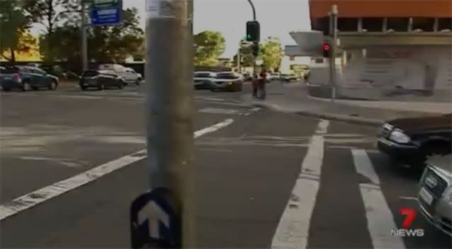 The crash happened at a busy intersection opposite Hurstville library. Photo: 7 News