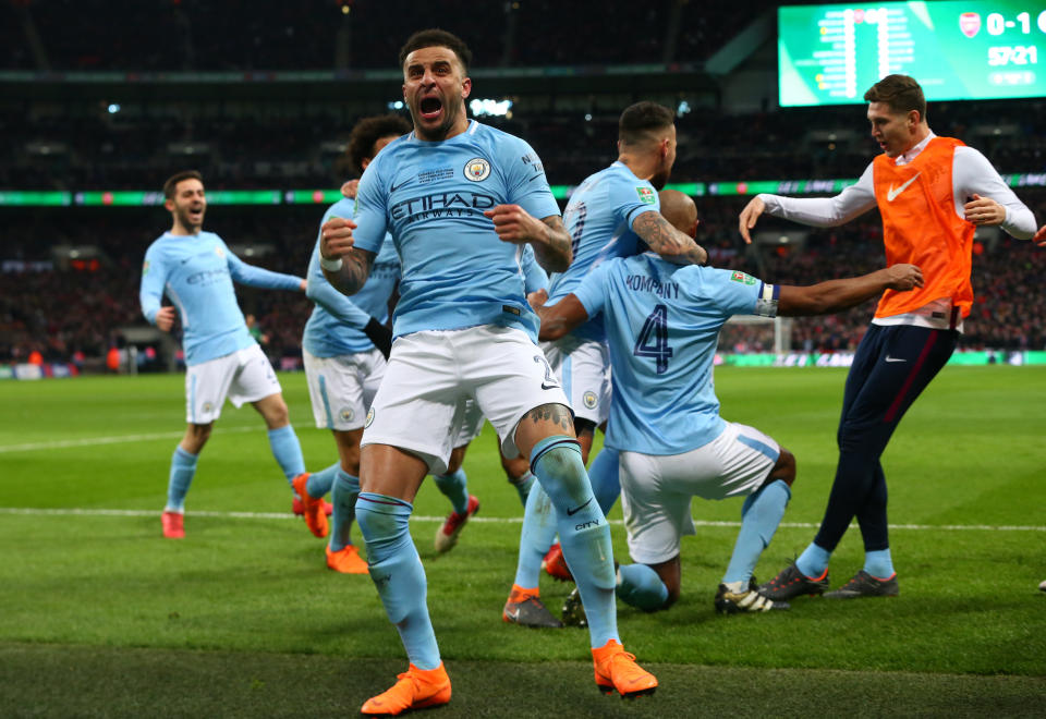 Better all over: Manchester City outplayed the Gunners from start to finish at Wembley