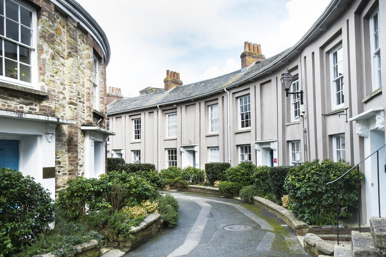 The historic Walsingham Place in Truro City centre in Cornwall. (Photo by: Gordon Scammell/Loop Images/Universal Images Group via Getty Images)