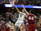 Arizona's Nick Johnson shoots during the second half in a regional final NCAA college basketball tournament game against Wisconsin, Saturday, March 29, 2014, in Anaheim, Calif. (AP Photo/Jae C. Hong)