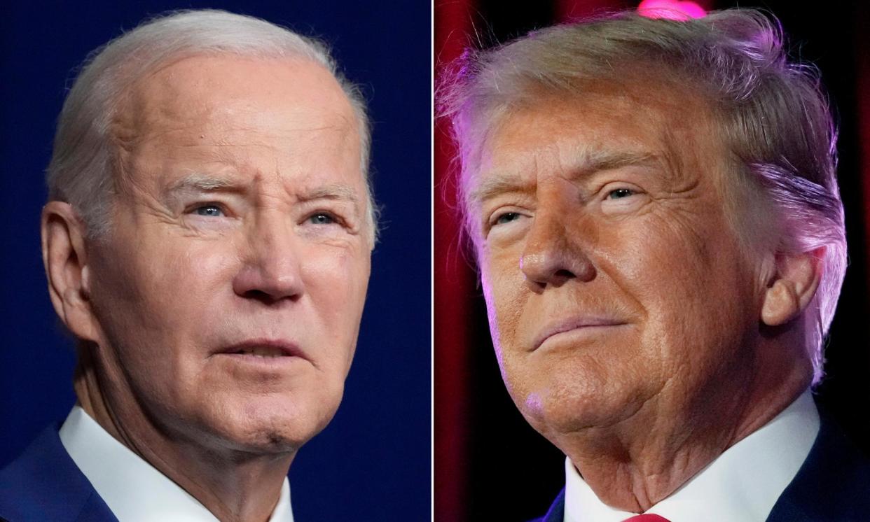 <span>Polls indicate that the presidential race is tied between Joe Biden and Donald Trump.</span><span>Photograph: AP</span>