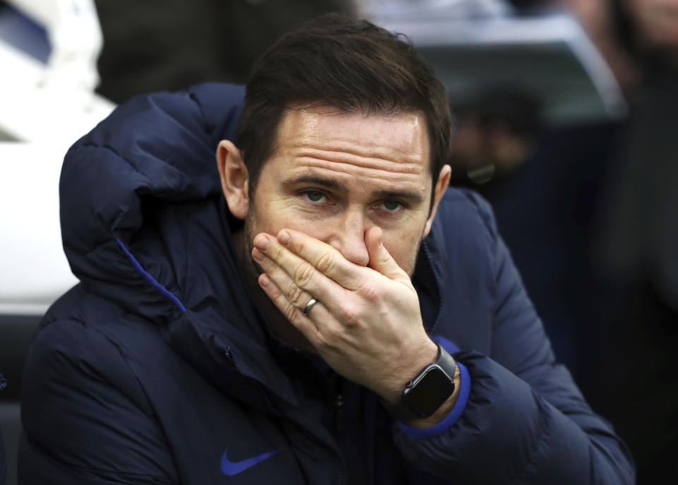 Chelsea manager Frank Lampard's rebuttal of Raheem Sterling's comments missed ... a lot. (Gareth Fuller/PA via AP)