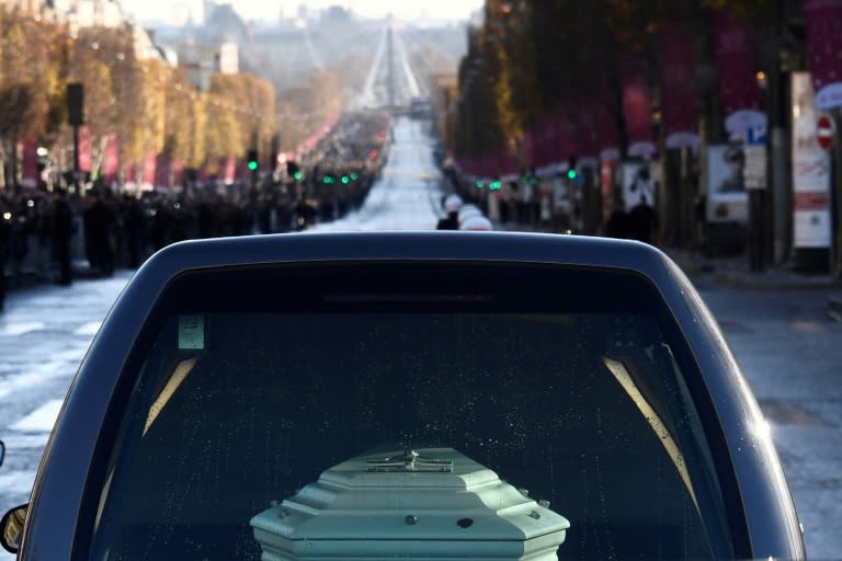 Huge crowds turned out to pay homage to Johnny Hallyday in Paris last year