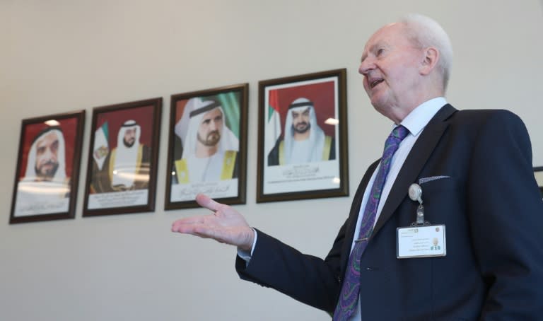 Christer Viktorsson, the Swedish-Finnish director general of the UAE's Federal Authority for Nuclear Regulation (FANR), gestures as he gives an interview with AFP in his office in the capital Abu Dhabi on August 10, 2017