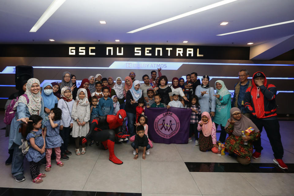 About 60 children with cancer were treated to a special screening of ‘Spider-Man: Far from Home’ at GSC KL Sentral. — Picture by Ahmad Zamzahuri