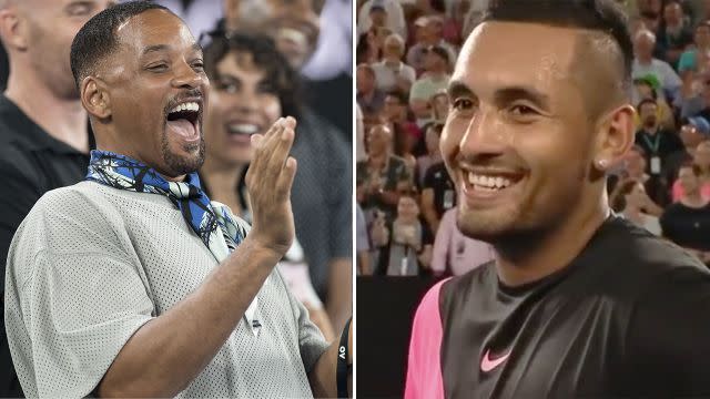 Smith and Kyrgios. Image: Getty