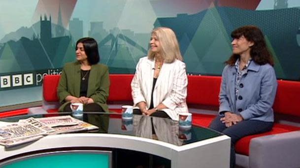 MP candidates Shabana Mahmood, Dame Harriet Baldwin and Manuela Perteghella