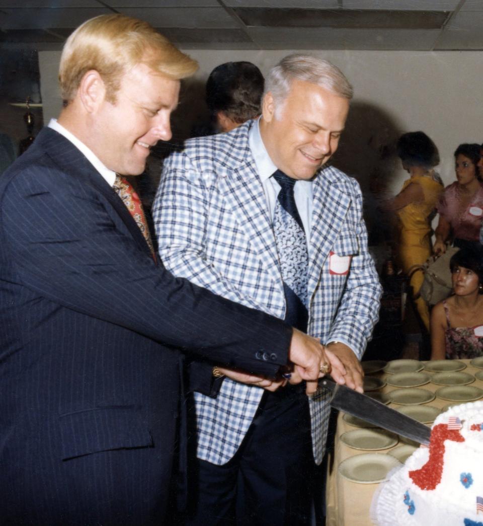 Humpy Wheeler (left) and Bruton Smith formed a partnership that brought several renovations to NASCAR.