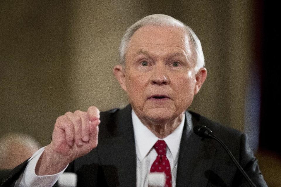 In this photo taken Jan. 10, 2017, Attorney General-designate, Sen. Jeff Sessions, R-Ala. testifies on Capitol Hill in Washington. The top Democrat on the Senate Judiciary Committee plans to request a delay in the confirmation vote on President Donald Trump's nominee for attorney general, a move that will push the panel's vote back to Jan. 31. (AP Photo/Andrew Harnik)