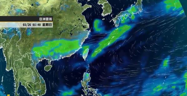 預估今晚到明天降雨最明顯。（圖／翻攝自天氣風險 WeatherRisk）