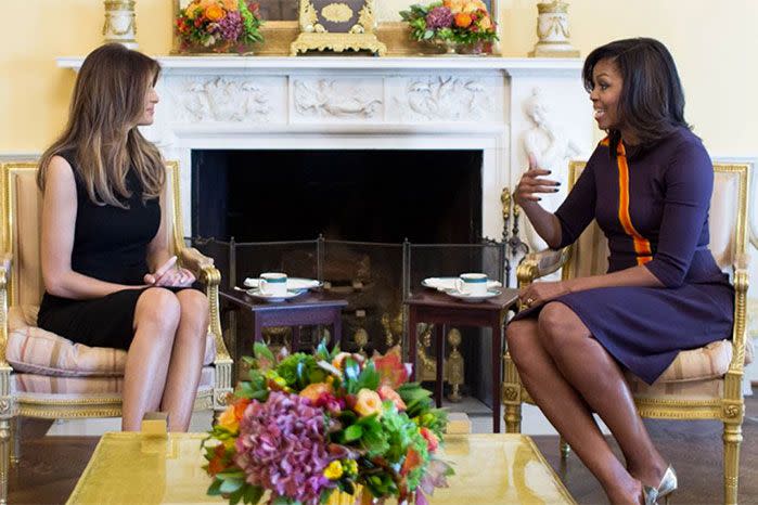 A photo of the two women chatting in the Yellow Oval Room was posted by The White House hours after the meeting took place. Image: White House