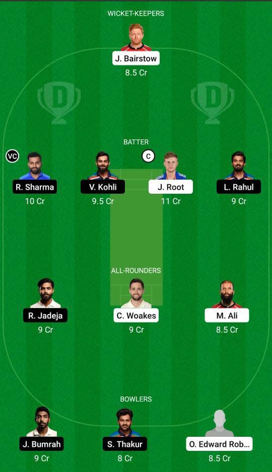 England vs India Dream11 Prediction Fantasy Cricket Tips Dream11 Team