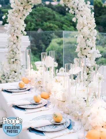 <p>Gianni Di Natale</p> Peter Cook and Alba Jancou's wedding table