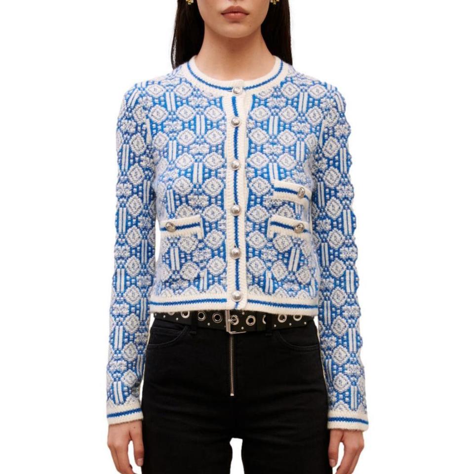 10) Melance Metallic Snowflake Cardigan