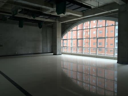 An empty area inside of Hongxiang Building, which houses an incubator for high-tech start-ups, is seen in Shacheng, Hebei Province, China, May 11, 2016. REUTERS/Sue-Lin Wong