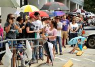 <p>Hundreds of community members line up outside a clinic to donate blood after an early morning shooting attack at a gay nightclub in Orlando, Florida, June 12, 2016. (REUTERS/Steve Nesius) </p>