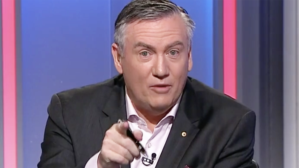 Eddie McGuire is pictured speaking on Channel 9 program Footy Classified.