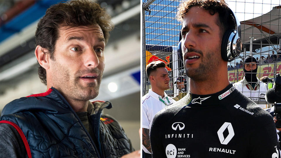 Australian F1 legend Mark Webber holds fears for Daniel Ricciardo’s future in the sport, after a lacklustre start to his first season with Renault. Picture: Getty Images