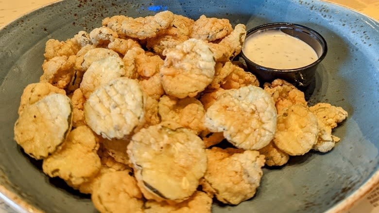 fried pickles and ranch dip