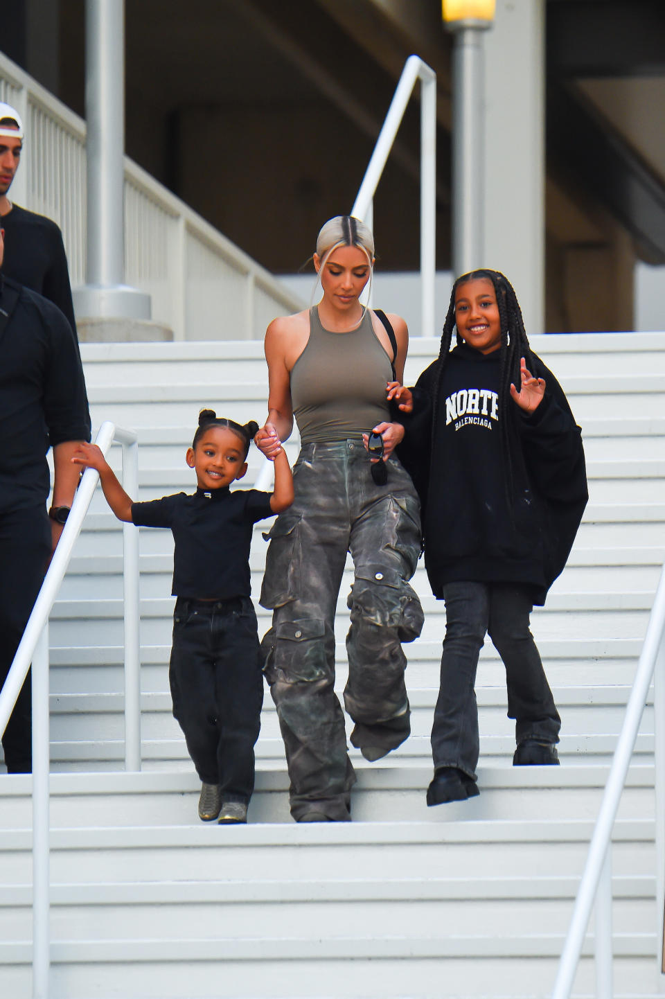 Kim Kardashian with her children