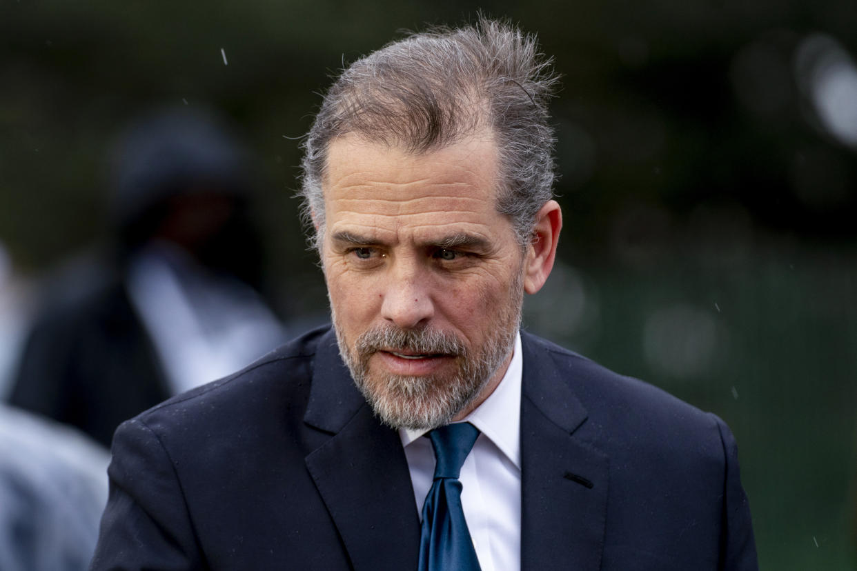 Hunter Biden speaks to guests during the White House Easter Egg Roll on April 18. 