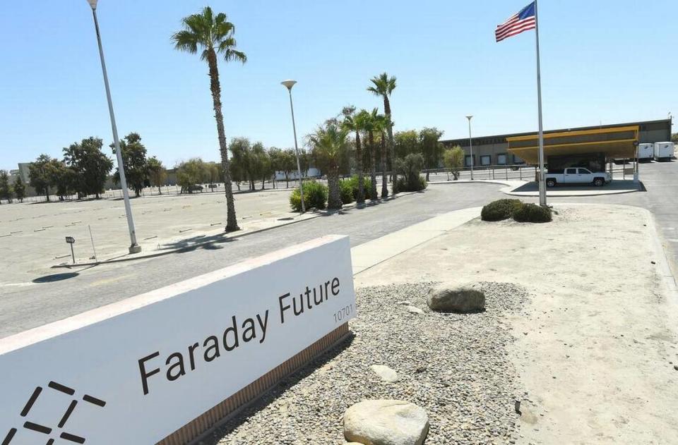 The old Pirelli Armstrong tire plant at 10701 Idaho Ave. in Hanford, CA, now being leased by Faraday Future to produce electric vehicles.