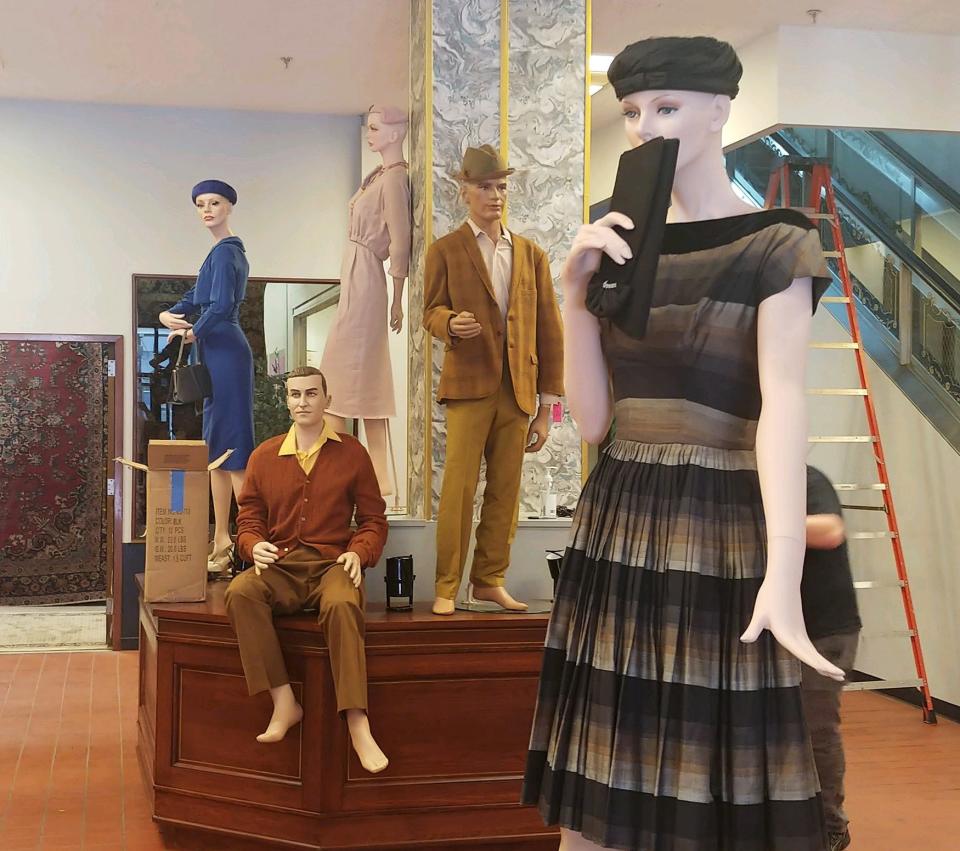 Vintage mannequins were popping up Thursday inside the Denholm Building for ''Julia,'' an HBO series on the life of ''French Chef'' Julia Child.