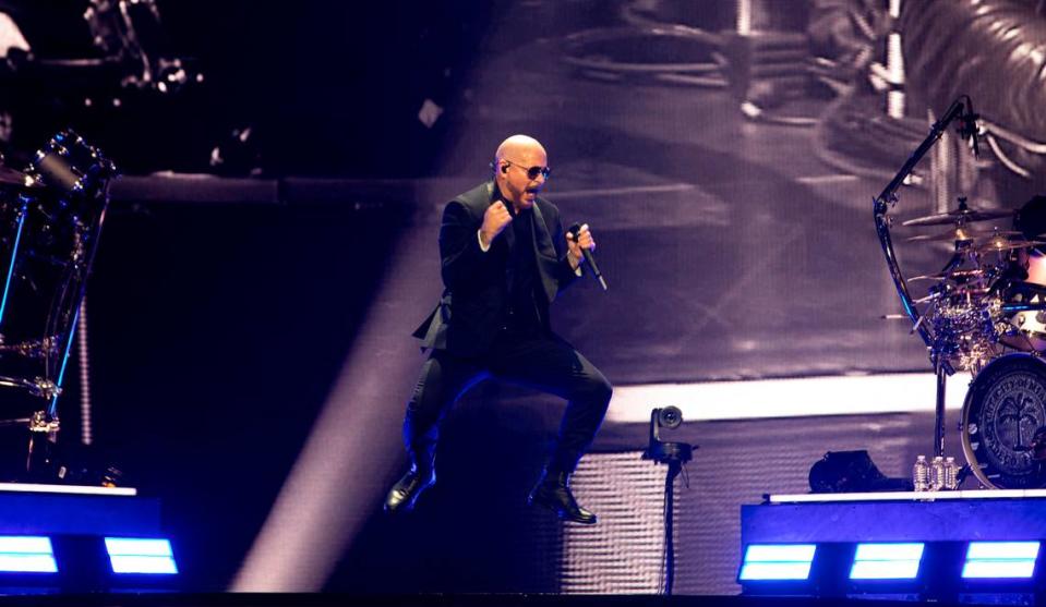 Pitbull, Ricky Martin and Enrique Iglesias bring “The Trilogy Tour” to Raleigh, N.C.’s PNC Arena, Thursday night, Feb. 29, 2024.