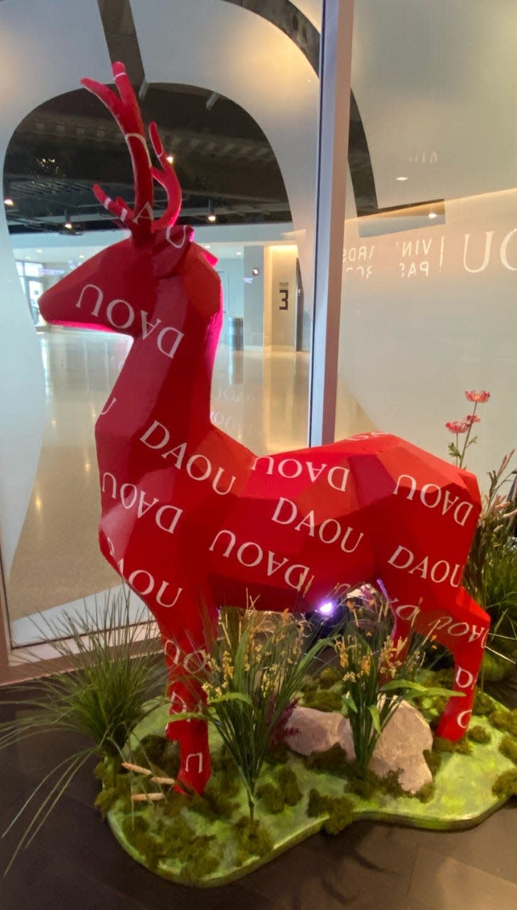 This "DAOU Doe" is located in the new DAOU Lounge at Fiserv Forum.