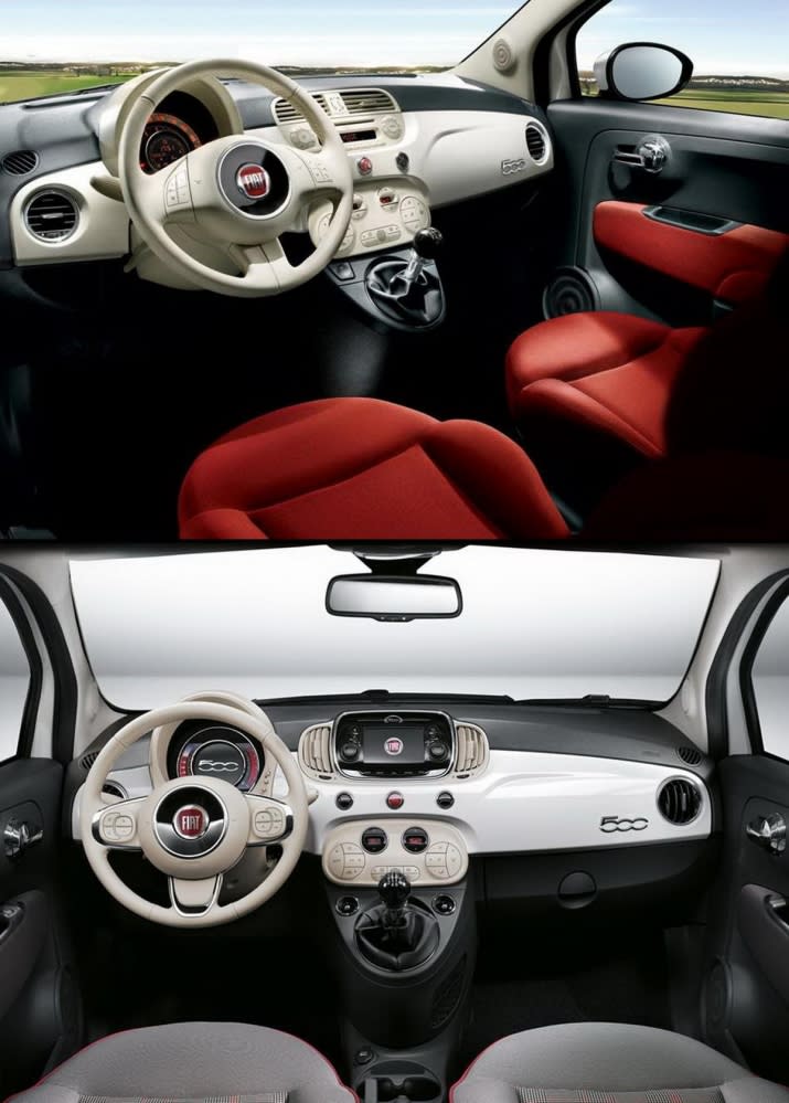 ▲上為2007年 第二代Fiat 500；下為2015年 第三代Fiat 500