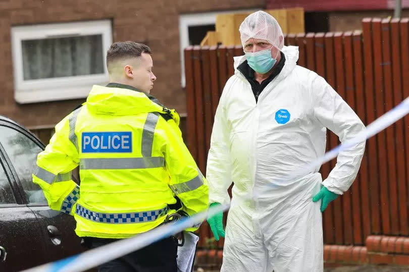 Police forensic officers during an incident on Elliott Drive in Felling